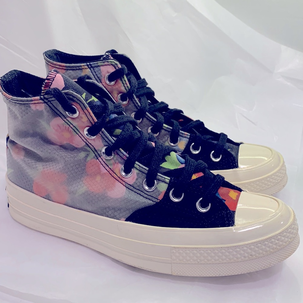 Converse Floral Chuck 70 Sz 8 (women) Hi Top Womens Shoes Black Flower